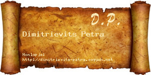 Dimitrievits Petra névjegykártya